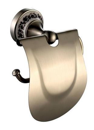 Тримач для туалетного паперу з кришкою apollo kea-16526bn