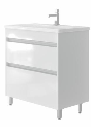 Тумба в ванную juventa luton lt-80 напольная с умывальником белая