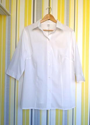 Сорочка р.22 (євро р.48) блуза біла офіс батал жіноча