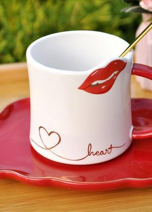 Чашка с блюдцем "love", 250 ml