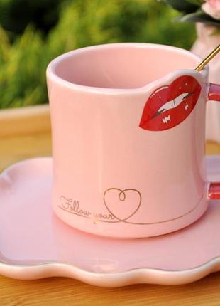 Чашка с блюдцем "love", 250 ml