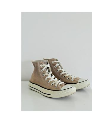 Бежевые кеды converse женские. высокие кеды конверс оригинал. converse 37.5 размер.