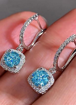 Сережки богемія сині