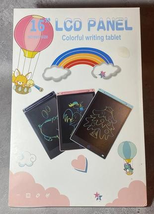 Планшет для рисования детский цветной 16" lcd доска для рисования в розовом цвете