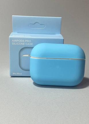 Чехол silicone case для airpods pro голубой цвет чехол для air pro футляр на беспроводные наушники
