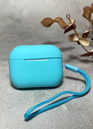 Чехол silicone case для airpods pro 2 в голубом цвете
