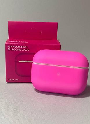 Уценка!!! отправка без коробки!!!  чехол silicone case для airpods pro в ярко-розовом цвете