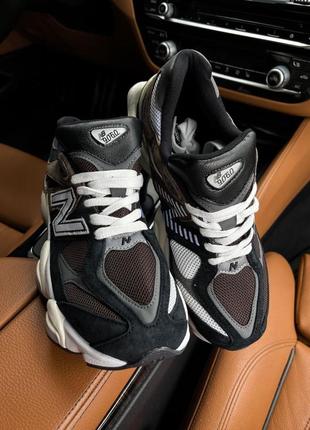 Новинка !!!! крутезні кросівки new balance 9060 black white brown8 фото