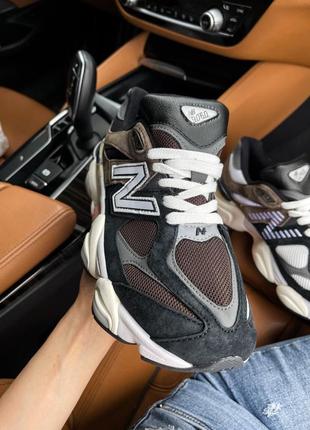 Новинка !!!! крутезні кросівки new balance 9060 black white brown5 фото