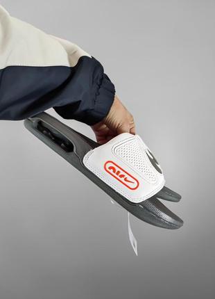 Чоловічі шльопанці сірі з білим nike air max cirro slide sandals gray-white