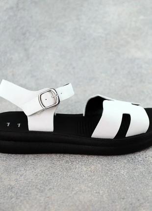 Белые женские босоножки-сандалии открытые с ремешком/застежкой, повседневные, пляжные, женская обувь лето