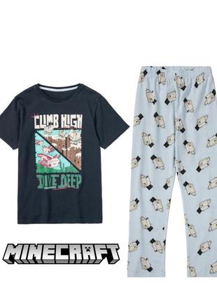 Пижама minecraft 5-6-7-8-9-10-11-12 лет. домашний костюм пижамка майнкрафт комплект классная для мальчика lupilu pepperts primark george
