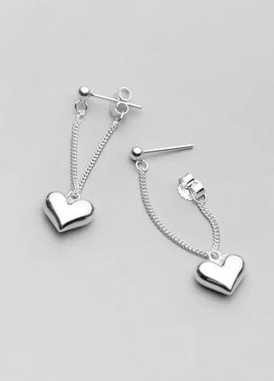 Минималистичные, стильные серьги подвески из серебра  💖