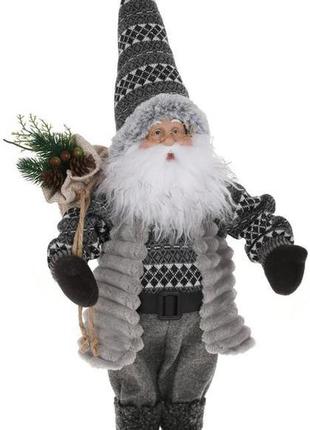 Новогодняя фигура "санта клаус с мешком подарков" bonadi 22х15х45 см  cl0017175