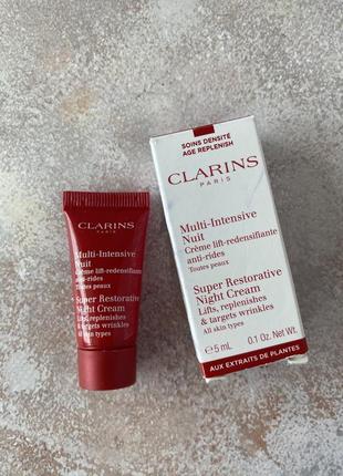 Clarins - super restorative anti-aging night moisturizer - нічний крем для обличчя, 5 ml