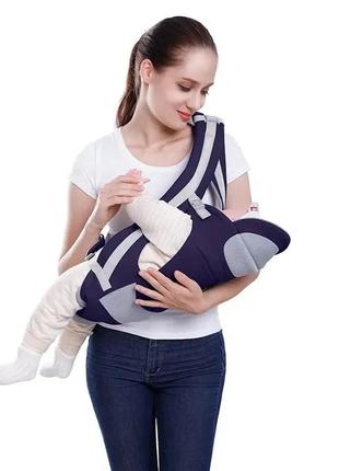 Хипсит, ерго-рюкзак кенгуру переноска baby carrier 6 в 1 синій  ерго-рюкзак для перенесення дітей, слінг4 фото