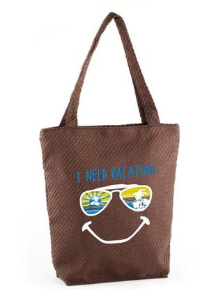 Сумка стандарт рогожка "i need vacation"