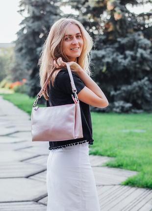 Шкіряна сумка модель 36 перламутровий флотар