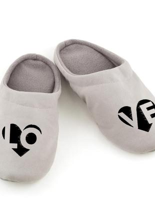 Хатні капці шльопанці love серце багіра