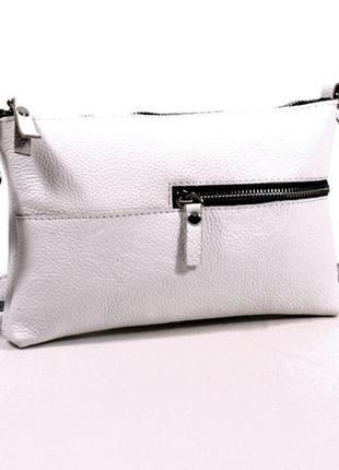 Кожаная сумка модель 10 белый флотар