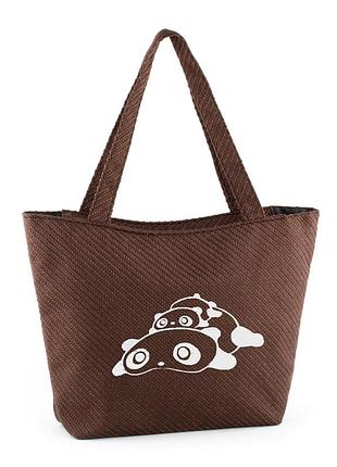 Сумка для отдыха рогожка "панды"