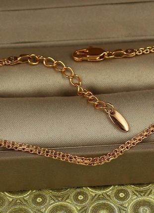 Браслет бісмарк 16+4см 2 мм медзолото xuping jewelry золотистий