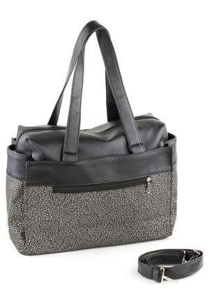 Сумка kotico prime 390х300х120 мм черный титан с серебряным узором