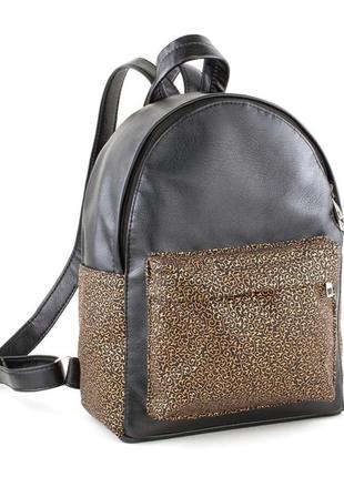 Рюкзак fancy черный титан с золотым узором_склад