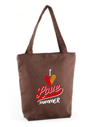 Сумка стандарт рогожка "i love summer"