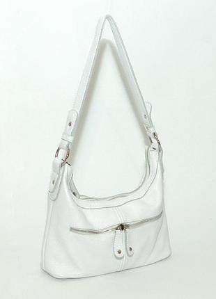 Шкіряна сумка модель 13 білий флотар