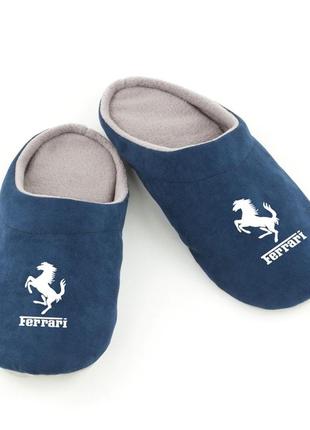 Домашние тапочки шлепки феррари синие багира