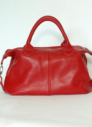 Шкіряна сумка модель 20 червоний флотар