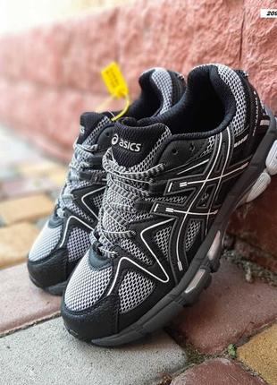 Asics gel kahana 8 черные с белым кроссовки женские кожаные кожа весенние летние демисезонные демисезон низкие текстильные сетка легкие ассикс