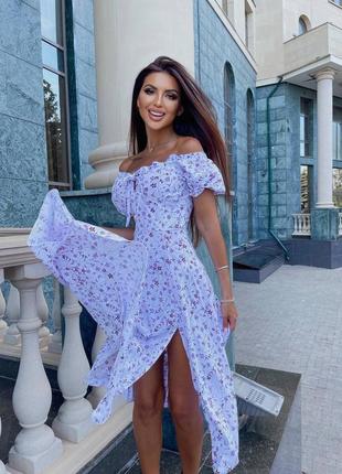 Сукня міді в квіточку5 фото