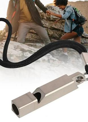 Громкий титановый свисток titanium premium vr78. спасательный, футбольный свисток с ремешком