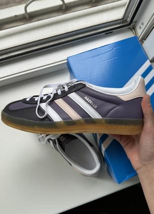 Шкіряні кросівки adidas originals gazelle (газелі, газель) indoor w фіолетові6 фото