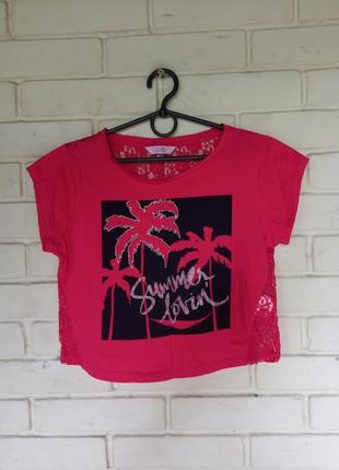 Укороченная футболка топ на девочку 13-14 лет 164 см