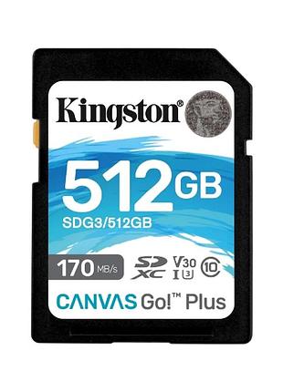 Картка пам'яті sdxc kingston canvas go plus 512 gb uhs-1 u3 v30 (sdg3/512gb)