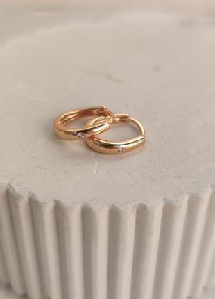 Сережки мінімалістичні, медзолото, медсплав, позолота