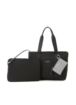 Женская сумка тоут guess с чехлом для ноутбука и клатчем