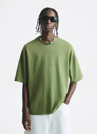 Трикотажная вареная футболка zara