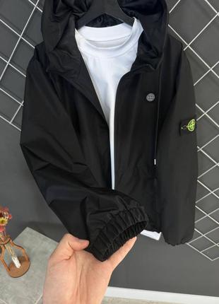 Куртка-вітровка stone чорна6 фото