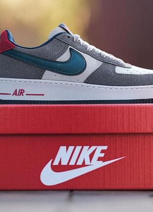 Кроссовки nike air force 1 low "grey/beige/red" 3