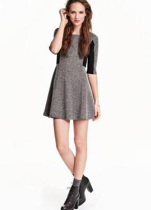 Меланжевое платье с имитацией тонкой талии h&m