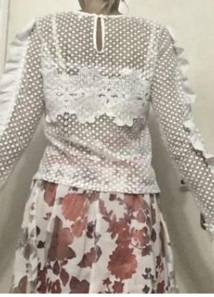 Blue vanilla шикарна біла ажурна блуза.2 фото