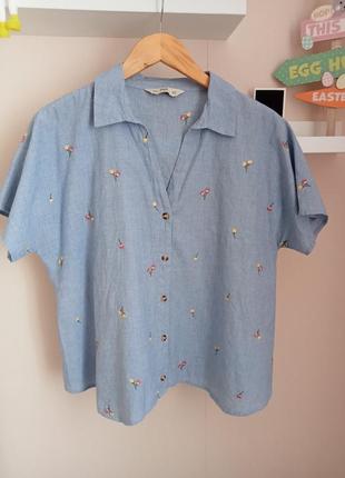 F&f блузка блуза сорочка з вишивкою під льон