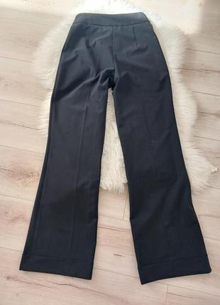 Жіночі брюки чорні класичні зі стрілками штани кльош штани палацона високій посадці2 фото