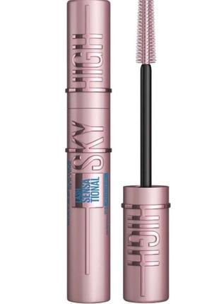 Maybelline new york lash sensational sky high waterproof водостійка туш для подовження та об'єму вій