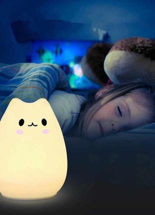Детский силиконовый ночник fresharoma котик