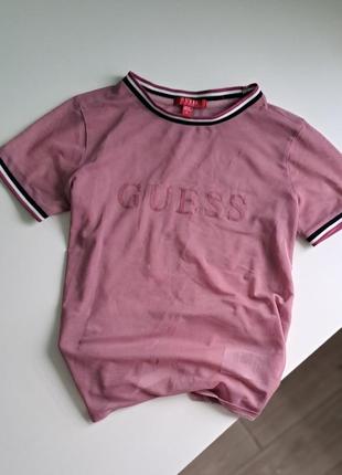 Футболка сітка рожева guess